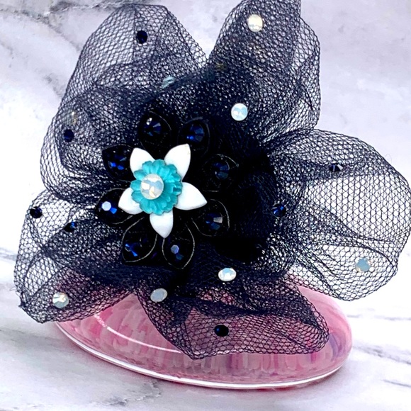 Tarina Tarantino Black and Blue Tulle Flower Ring